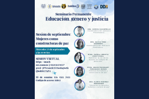 Analizarán la relación entre Educación, Género y Justicia en Seminario Permanente por el Día Internacional de la Paz