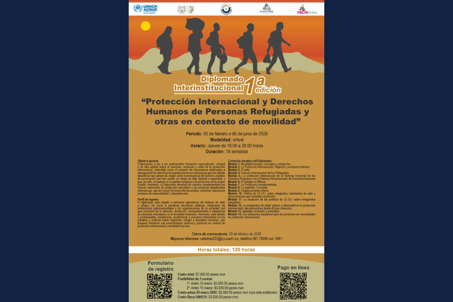 Lanza UNACH diplomado internacional sobre protección de derechos humanos para personas refugiadas y migrantes