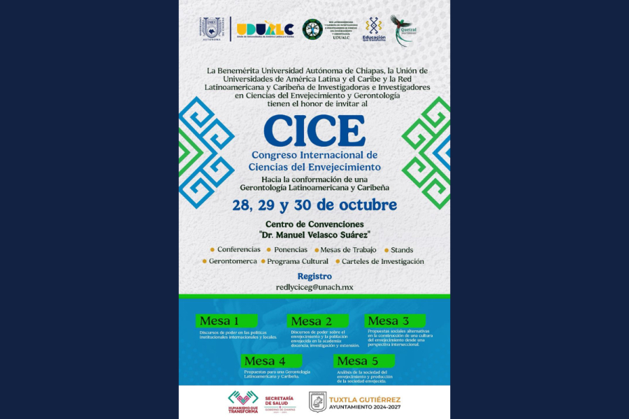 Convocan UNACH y UDUALC al Congreso Internacional de Ciencias del Envejecimiento 2025