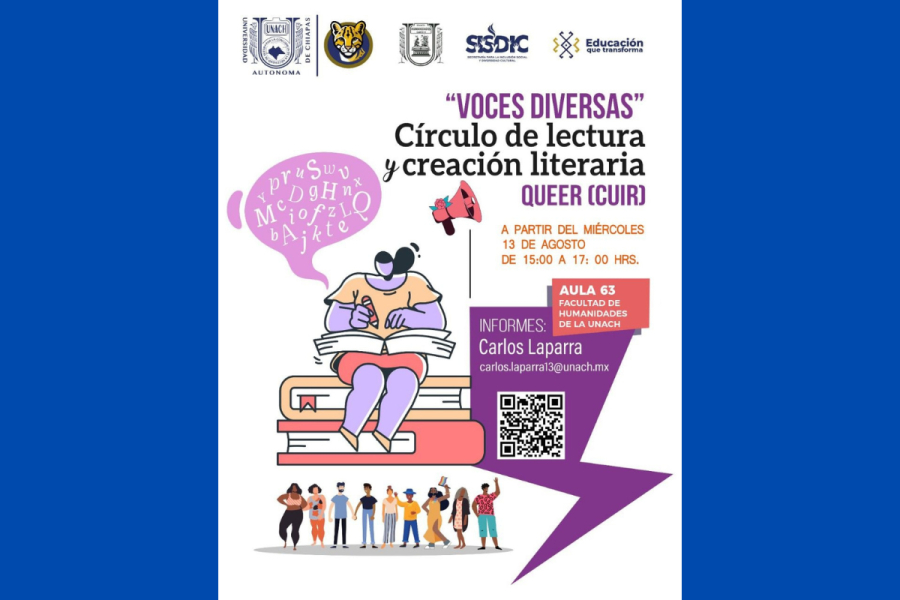 “Voces diversas” un espacio para la lectura y creación literaria Queer en la UNACH