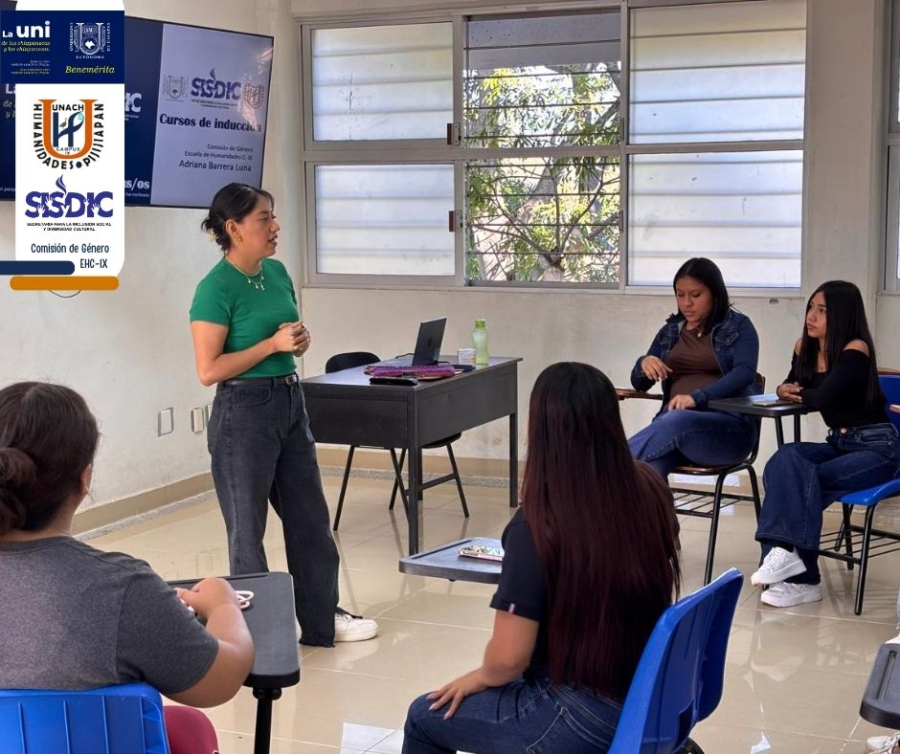Comisión de Género participa en cursos de inducción de la Licenciatura en Pedagogía en la UNACH