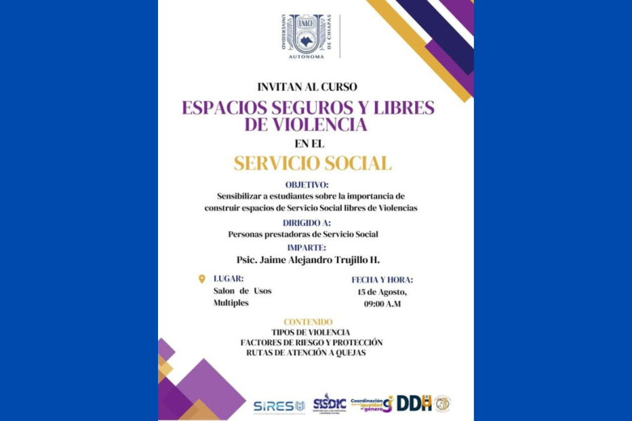 Facultad de Lenguas de la UNACH realiza Curso para Prevenir la Violencia en el Servicio Social