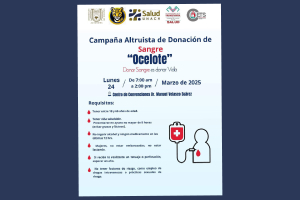UNACH realizará  Campaña Altruista de Donación de Sangre “Ocelote