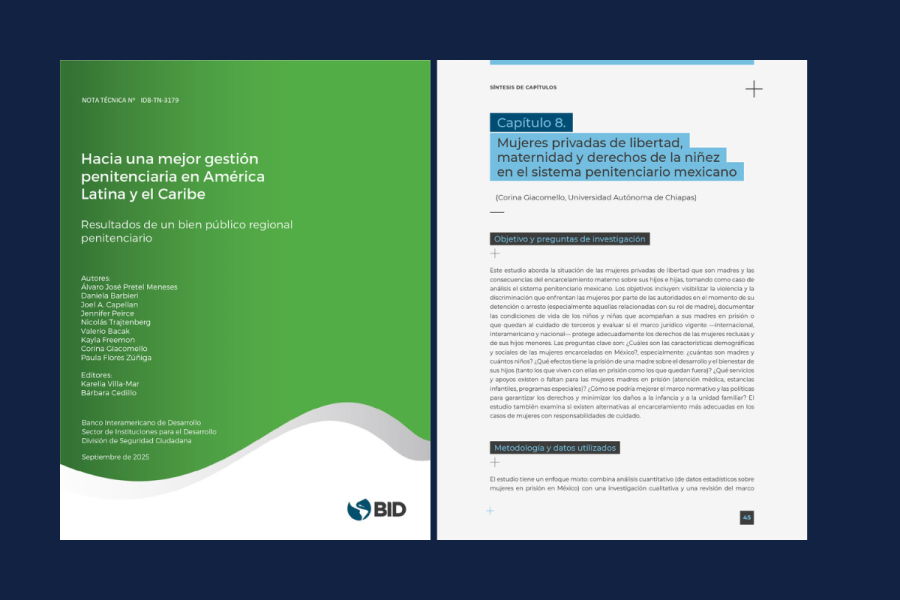 Publica investigadora de la UNACH estudio sobre maternidad en prisiones mexicanas en informe del BID