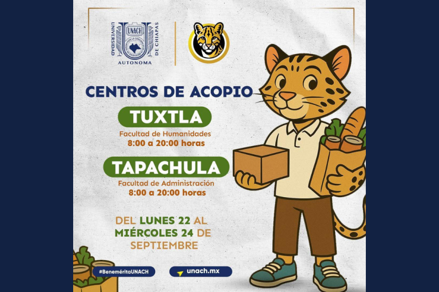 Abre UNACH centros de acopio en apoyo a damnificados por lluvias en la Costa