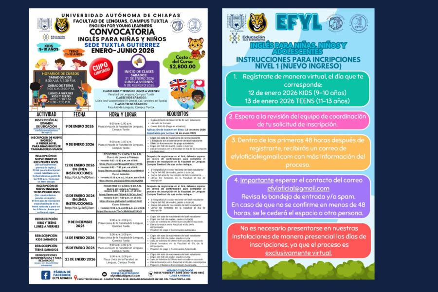 Ofrecen programa de inglés especializado para niños y adolescentes en sede Tuxtla Gutiérrez