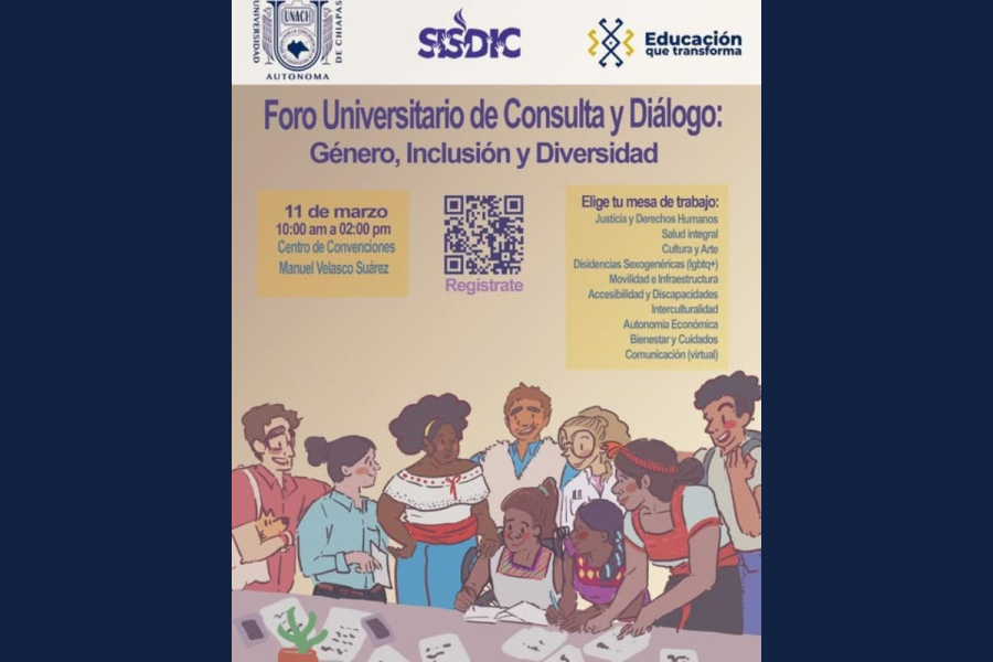 Convocan al Foro Universitario de Consulta y Diálogo: Género, Inclusión y Diversidad