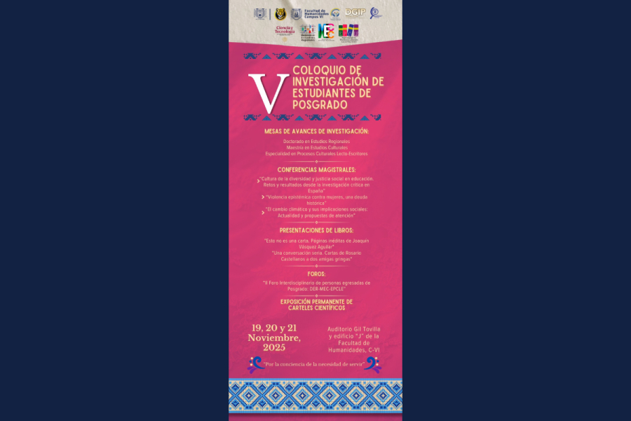 Realizarán V Coloquio de Investigación de Estudiantes de Posgrado en Humanidades