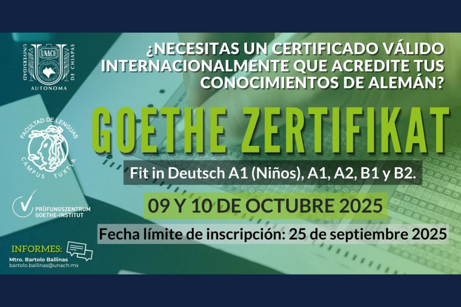 Ofrece UNACH exámenes de certificación de alemán