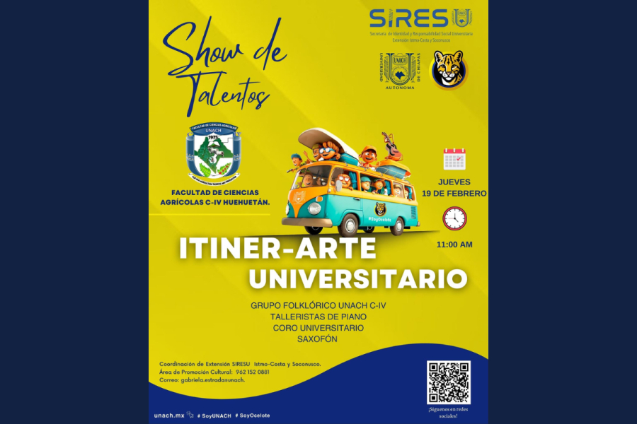 Invita SIRESU UNAH al Itiner-Arte Universitario, Show de Talentos en el Campus IV