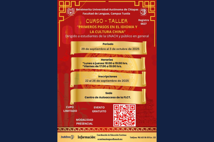 Imparte UNACH curso-taller de introducción al idioma y cultura china en la Facultad de Lenguas