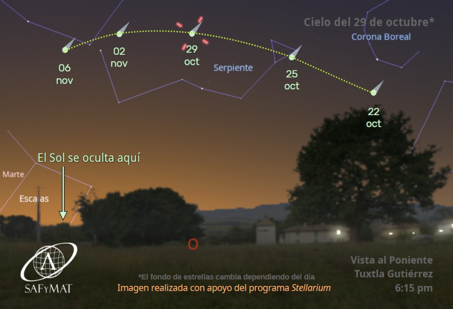 Club de Astronomía de la FCFM UNACH Invita a observar el paso del Cometa Lemmon en los cielos de Tuxtla Gutiérrez