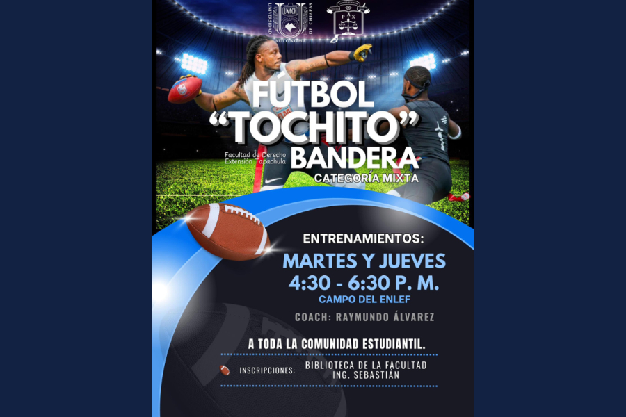 Convocan a estudiantes de la UNACH Tapachula a integrarse al equipo de Tochito Bandera Mixto