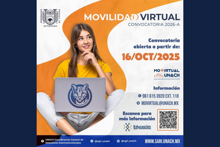 Se abre convocatoria para Movilidad Virtual 2026-A con universidades internacionales
