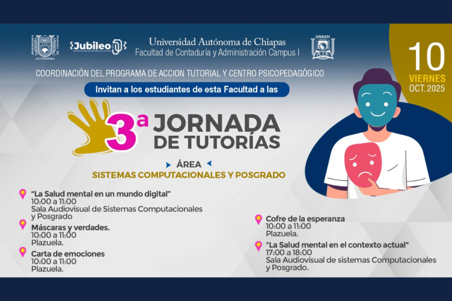 Arranca UNACH 3ª Jornada de Tutorías en Sistemas Computacionales y Posgrado con enfoque en salud mental digital