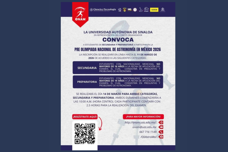 Invitan a participar en la Pre Olimpiada Nacional de Astronomía en México 2026