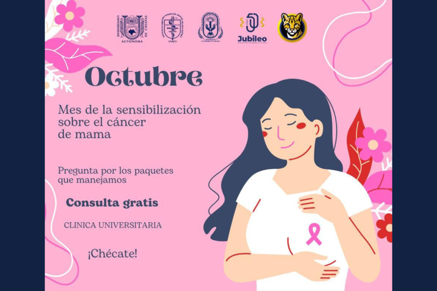 Clínica Universitaria de la UNACH se une a la sensibilización sobre el cáncer de mama con consultas gratuitas y estudios a bajo costo
