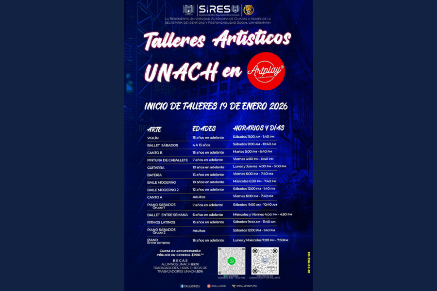 Arrancan Talleres Artísticos UNACH 2026