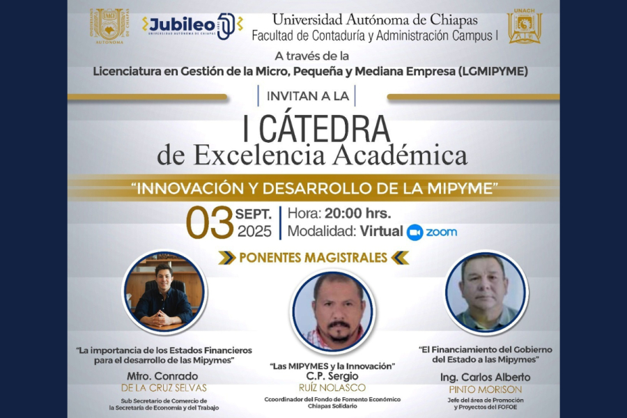 Organiza Facultad de Contaduría y Administración de la I Cátedra de Excelencia Académica sobre la MIPYME