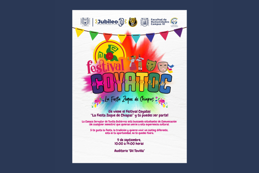 Invitan a estudiantes de Comunicación a participar en el Festival Coyatoc, la fiesta zoque de Chiapas