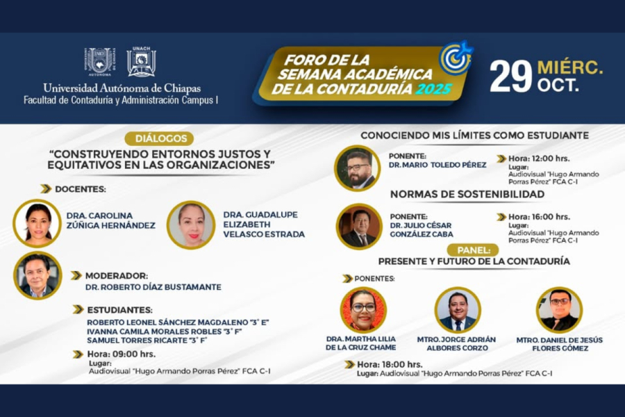Realizará  FCA C-I jornada académica en marco de la Semana de la Contaduría 2025
