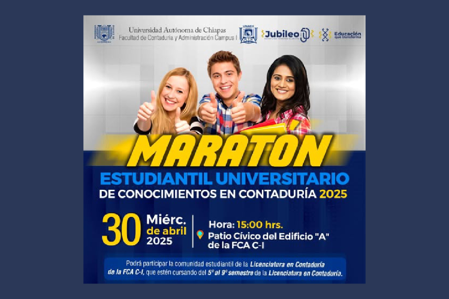 UNACH invita al Maratón Estudiantil de Conocimientos en Contaduría 2025