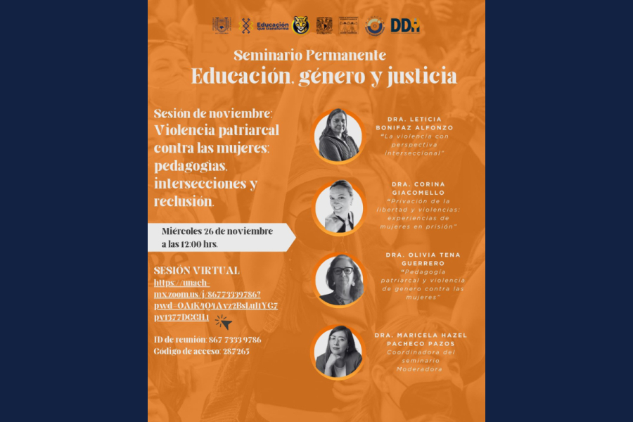 Analizan violencia patriarcal en Seminario Permanente Educación, Género y Justicia