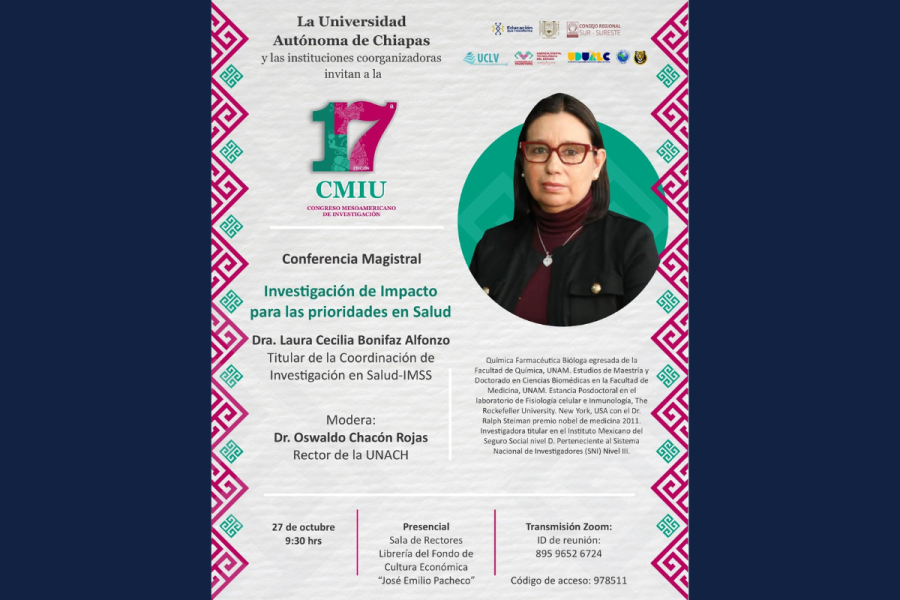 Tendrá conferencia magistral funcionaria del IMSS sobre investigación en salud en el Congreso Mesoamericano