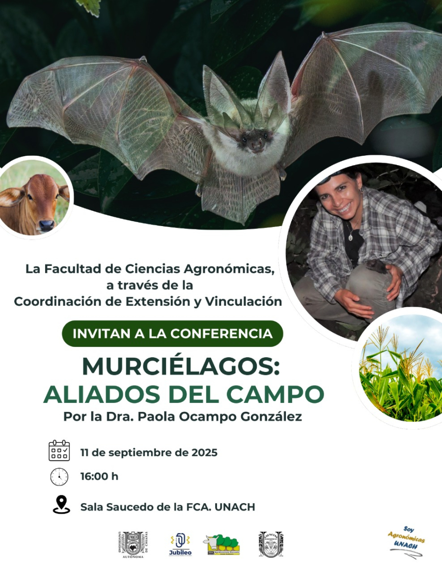 Murciélagos: aliados del campo, tema de conferencia en la Facultad de Ciencias Agronómicas de la UNACH