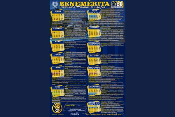 Es publicado Calendario Escolar UNACH 2026 para toda su comunidad universitaria