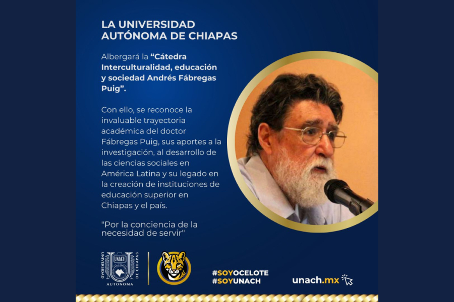 Concluye UNACH cátedra magistral dictada por Andrés Fábregas Puig