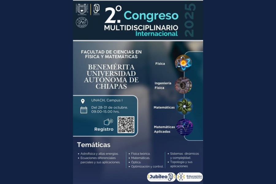 Realizarán el 2° Congreso Multidisciplinario Internacional en Física y Matemáticas