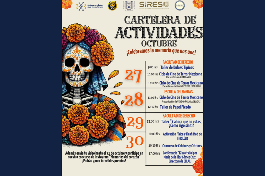 Celebran en octubre actividades culturales y de tradición en la Facultad de Derecho y Escuela de Lenguas