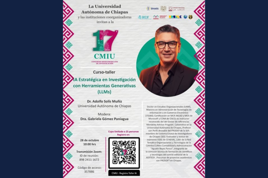 Impartirán curso-taller sobre Inteligencia Artificial Generativa para investigación científica