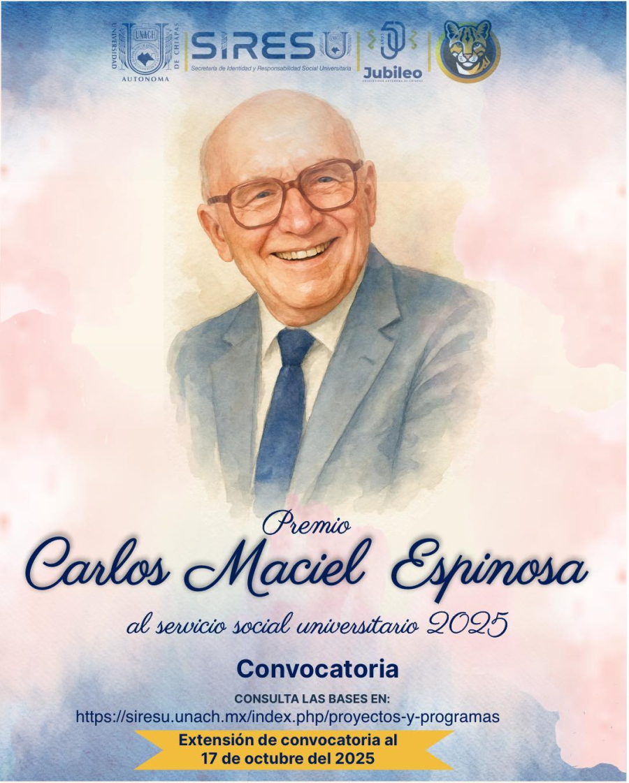 Convoca UNACH al Premio Carlos Maciel Espinosa al Servicio Social Universitario 2025