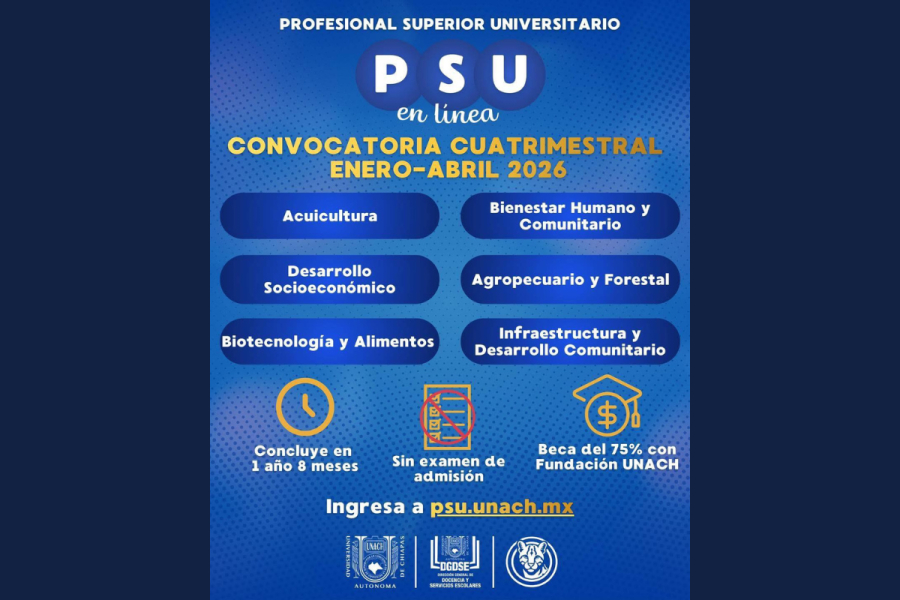 Abren convocatoria para Profesional Superior Universitario en modalidad en línea