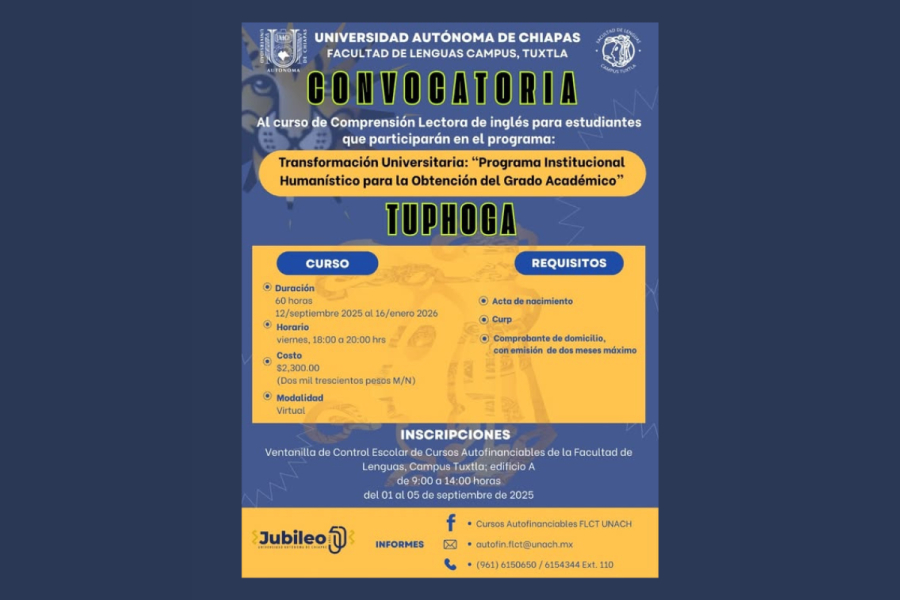 Invitan al curso de Comprensión Lectora de inglés del programa TUPHOGA