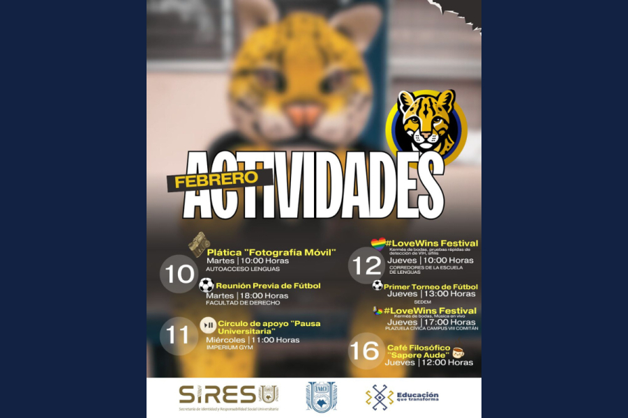 Impulsa UNACH actividades culturales, deportivas y de reflexión durante febrero en los campus Altos y Meseta Comiteca